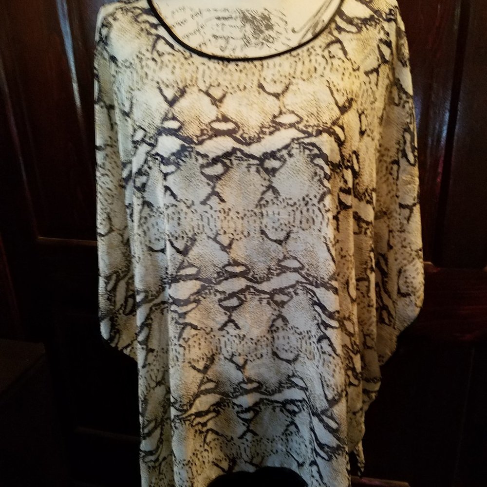 See Through Snake Print Kaftan
